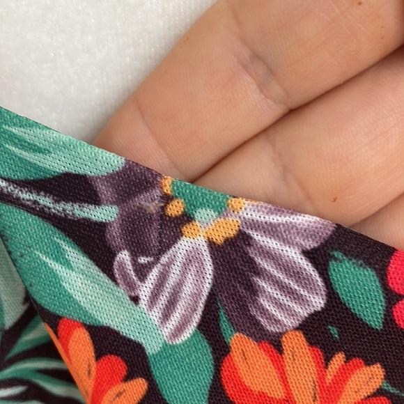 Vintage 70s Brown Floral Mumuu Top - Picture 5 of 6